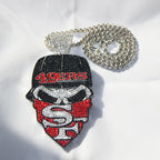 Newest Sports Team Logo Bandit Skull  Pendant Necklace – Iced Out Hip Hop Jewelry for True Fans