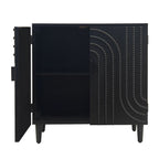 2 Door Storage Cabinet With Adjustable Shelf - Black