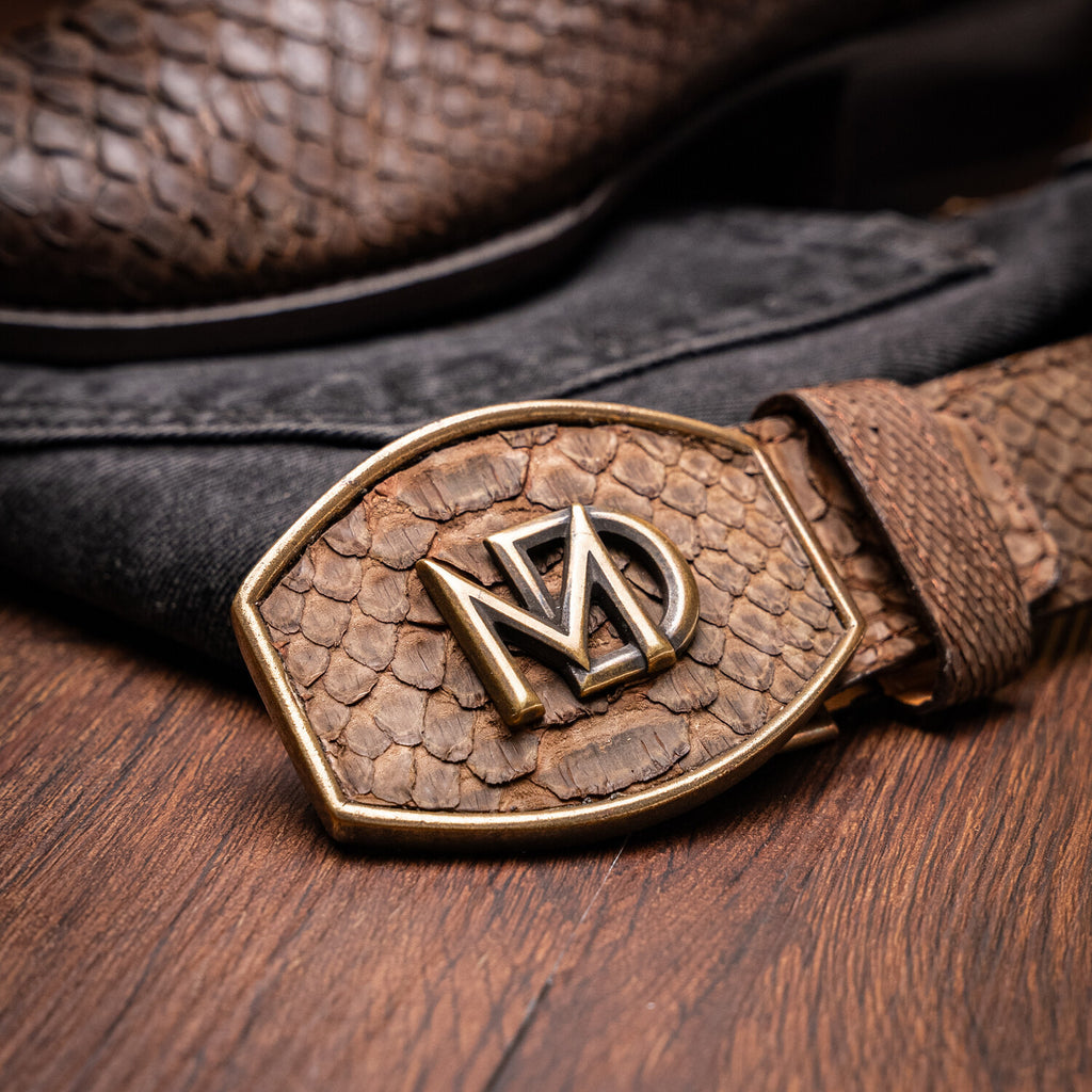 Western Collection Kansas // Python Leather Cowboy Boot // Brown