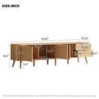 TV Stand, Media Console, 2 Drawers - Natural Wood