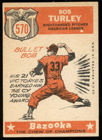 1959 Topps Baseball Bob Turley #570 New York Yankees