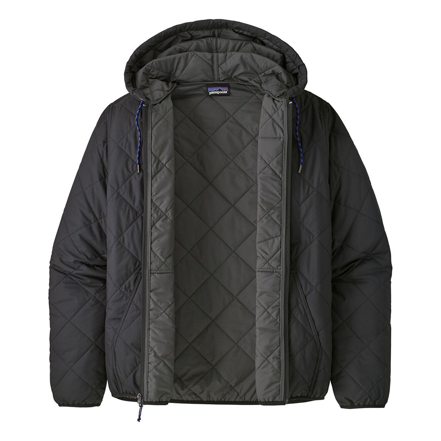 Men's // Diamond Quilted Bomber Hooded Jacket // Black