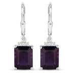 6.63 Carat Genuine Amethyst .925 Sterling Silver Earrings