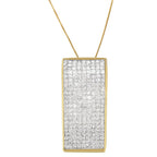 14K Yellow Gold Princess Cut Diamond Block Pendant Necklace (2 5/8 cttw, H-I Color, SI2-I1 Clarity)