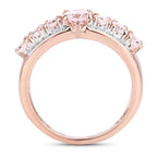 2.15 Carat Genuine Morganite and White Diamond .925 Sterling Silver Ring