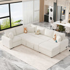 Sectional Sofa Pull-Out Sofa Bed Sleeper With A Storage Ottoman