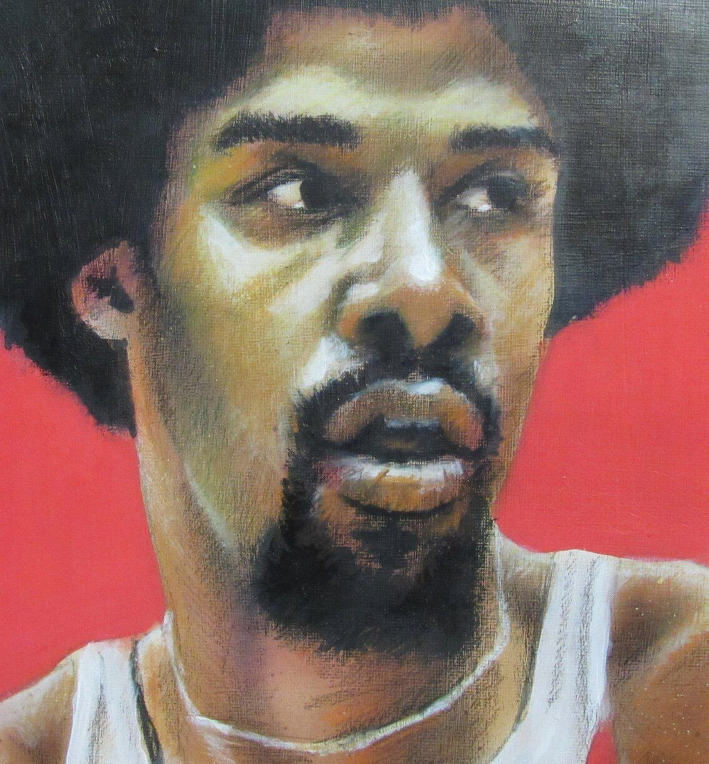 Julius Dr. J Erving HOF 24x30 Original Acrylic on Canvas Painting Nets 176780