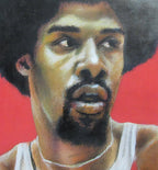 Julius Dr. J Erving HOF 24x30 Original Acrylic on Canvas Painting Nets 176780