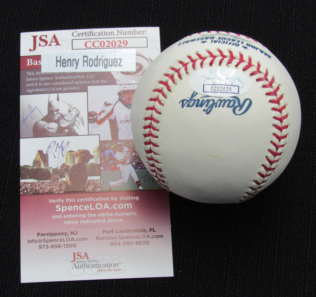 Henry Rodriguez Signed/Auto Yankees 100th OML Baseball JSA  186853