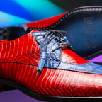 Moncalieri // Alligator + Cobra Skin Leather Oxfords // Navy + Red