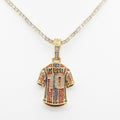Luxury Football MESSI #10 Jersey Pendant Necklace with Zircon Stones – Perfect Gift for Sports Fans