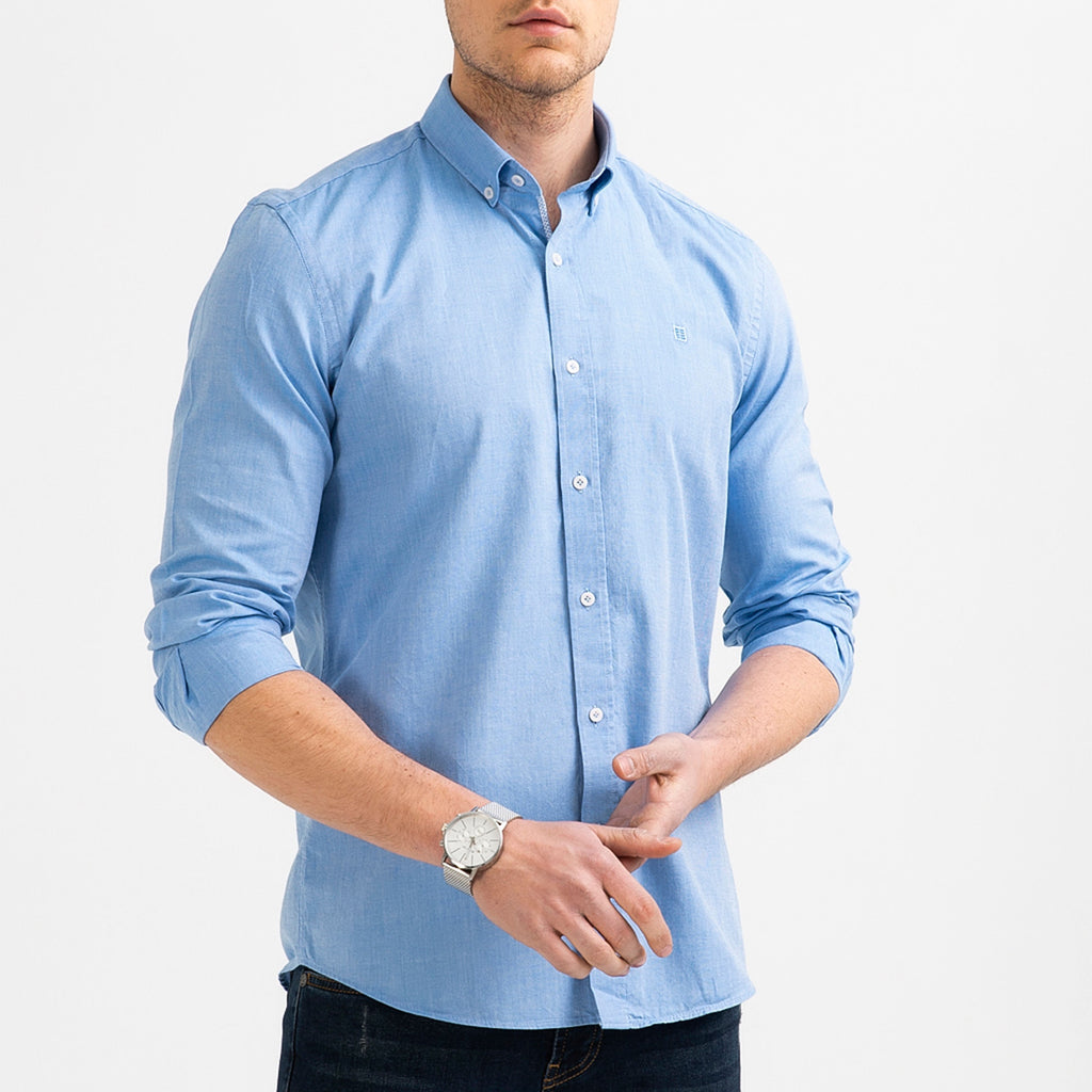 Nora Button Down Shirt // Light Blue