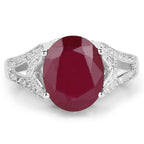 4.00 Carat Genuine Glass Filled Ruby .925 Sterling Silver Ring