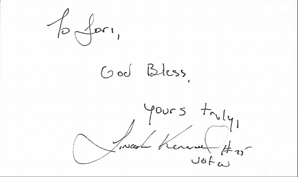 Lincoln Kennedy Washington Huskies CFHOF Signed/Auto 3x5 Index Card  189534