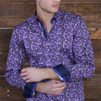 Soft Purple Print Shirt // Purple