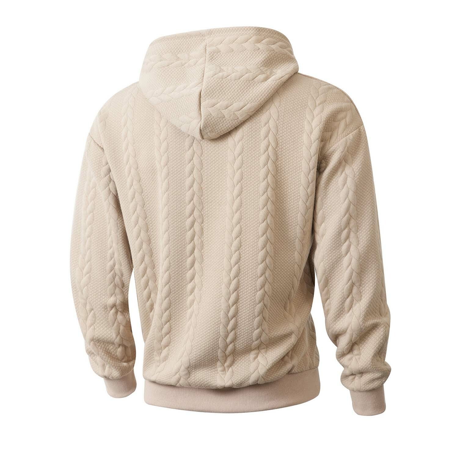 Cableknit Textured Hoodie // Beige