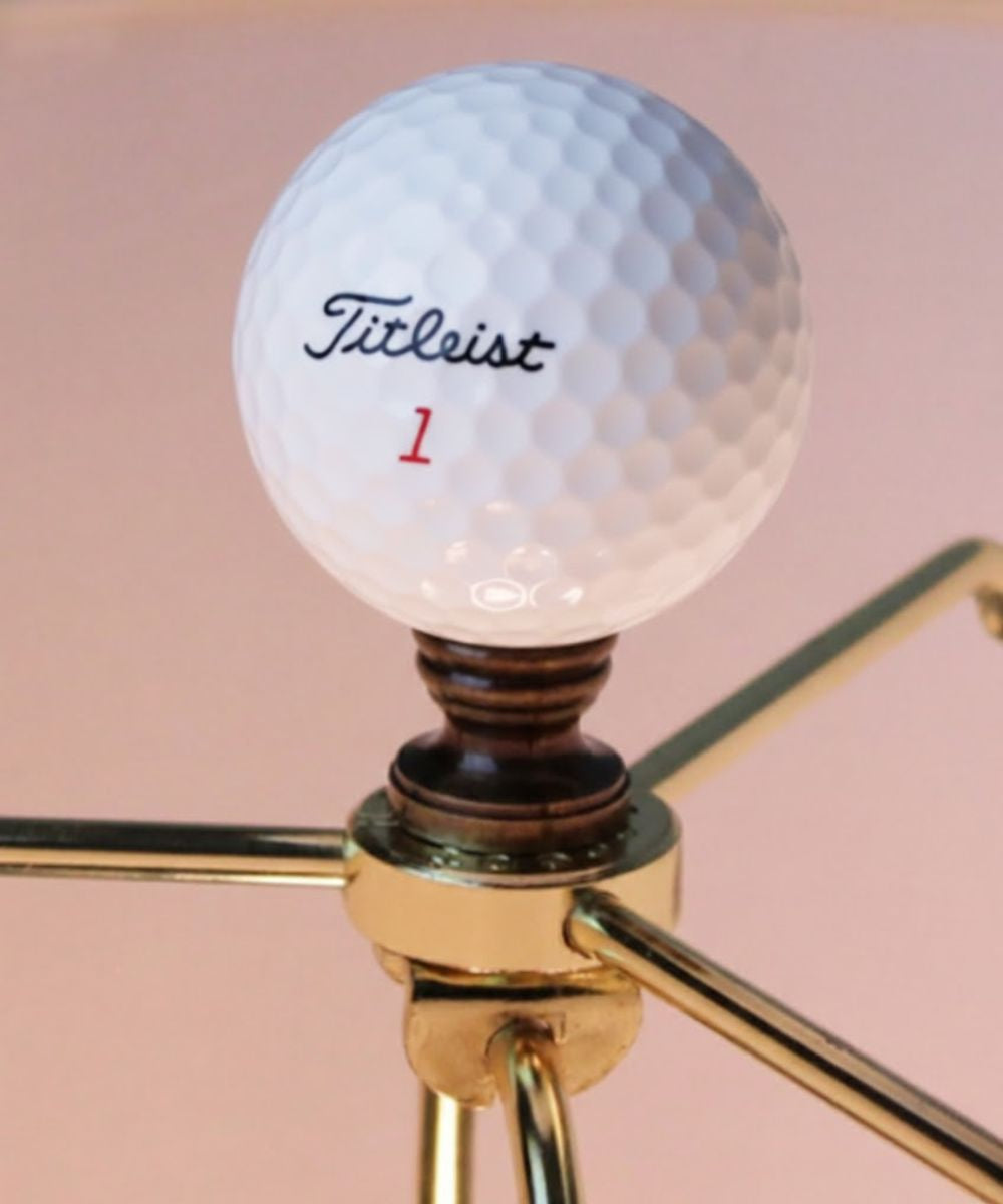 Golf Ball Lamp Finial, White, 2.25"h
