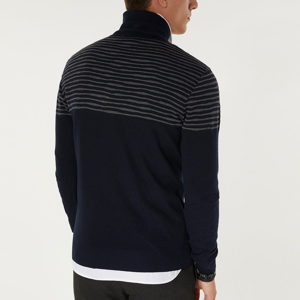 Moc Neck Sweater // Navy Blue