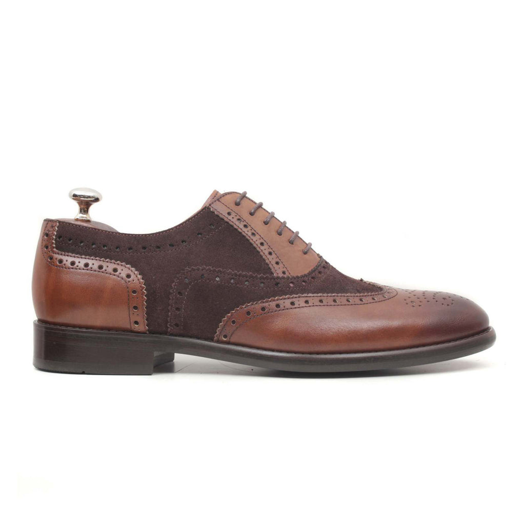 Ceviz Scala Suede + Leather Wingtip // Walnut