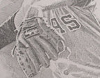 Nolan Ryan HOF UNSIGNED 16x20 B/W Drawing Texas Rangers 190124
