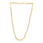 14k Yellow Gold High Polish Elongated Paperclip Jax Link Necklace