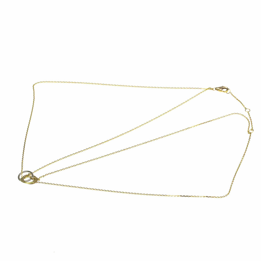 Cartier // 18k Rose Gold + 18k White Gold + 18k Yellow Gold Mini Trinity Link Necklace // 14.96"-16.14" // Store Display
