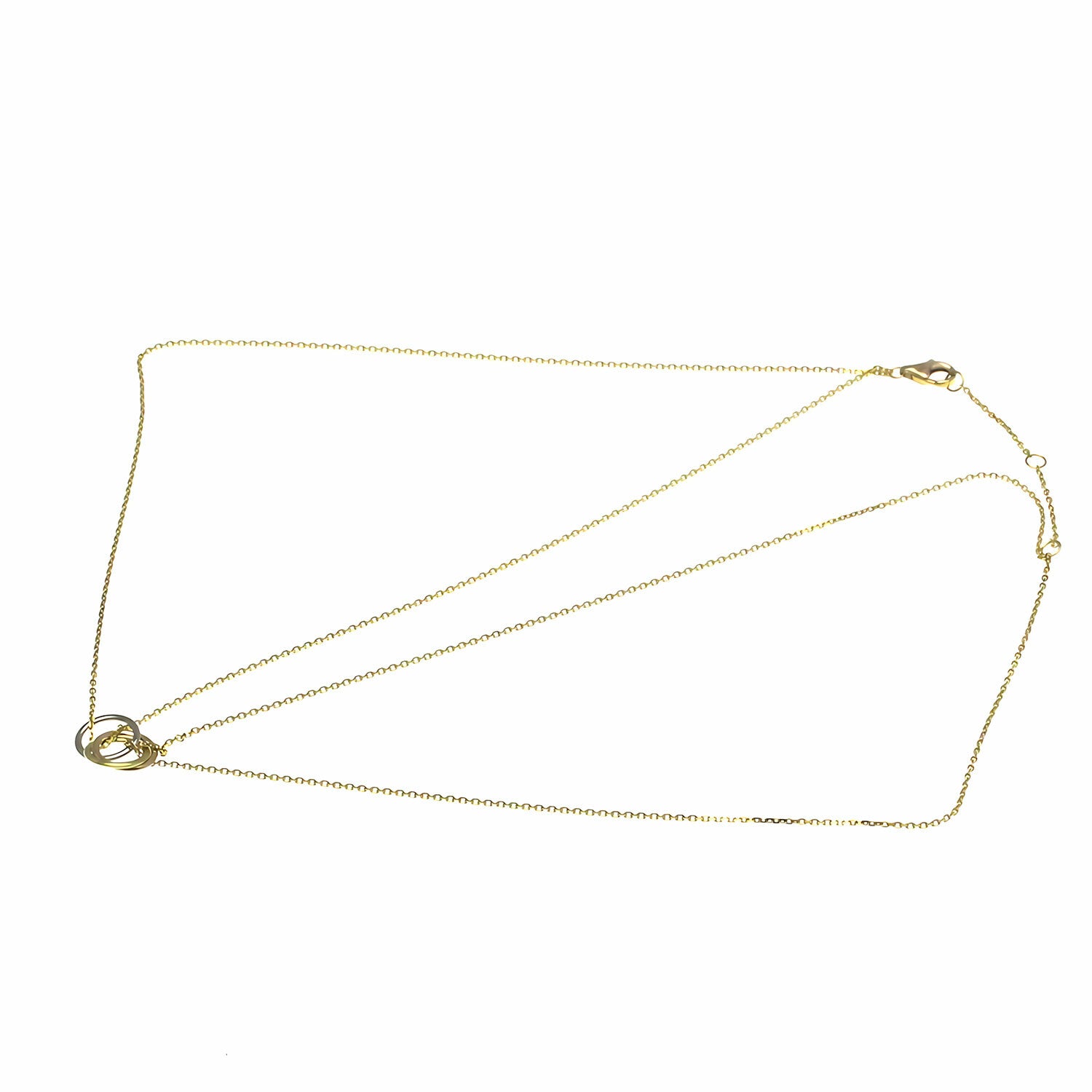 Cartier // 18k Rose Gold + 18k White Gold + 18k Yellow Gold Mini Trinity Link Necklace // 14.96"-16.14" // Store Display