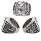 New England Patriots Super Bowl Championship Ring & Trophy Set– 2002, 2004, 2005, 2015, 2017 & 2019
