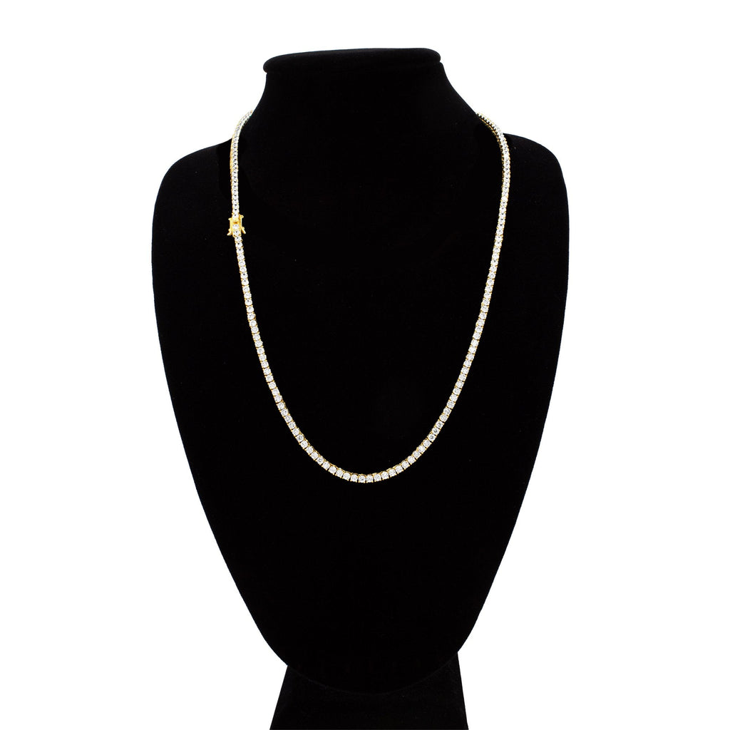 14K Gold Plated Tennis Chain Cubic Zirconia Necklace For Women 18" 20" 24"