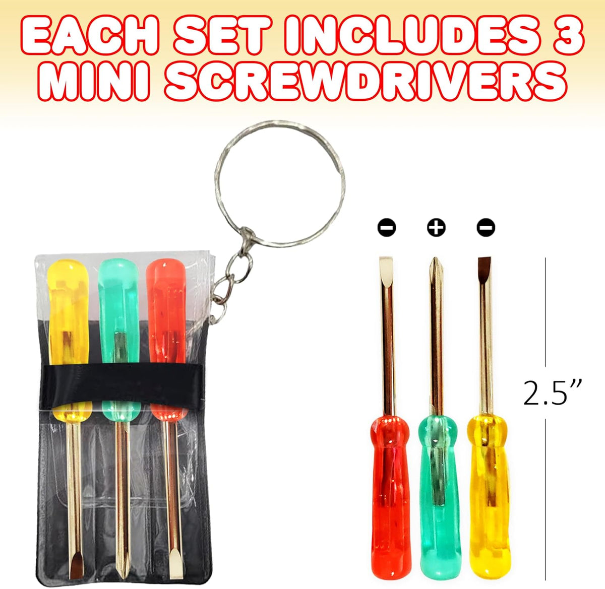 Mini 3-Piece Screwdriver Keychain Set – Choose Your Quantity! 🧰🔧