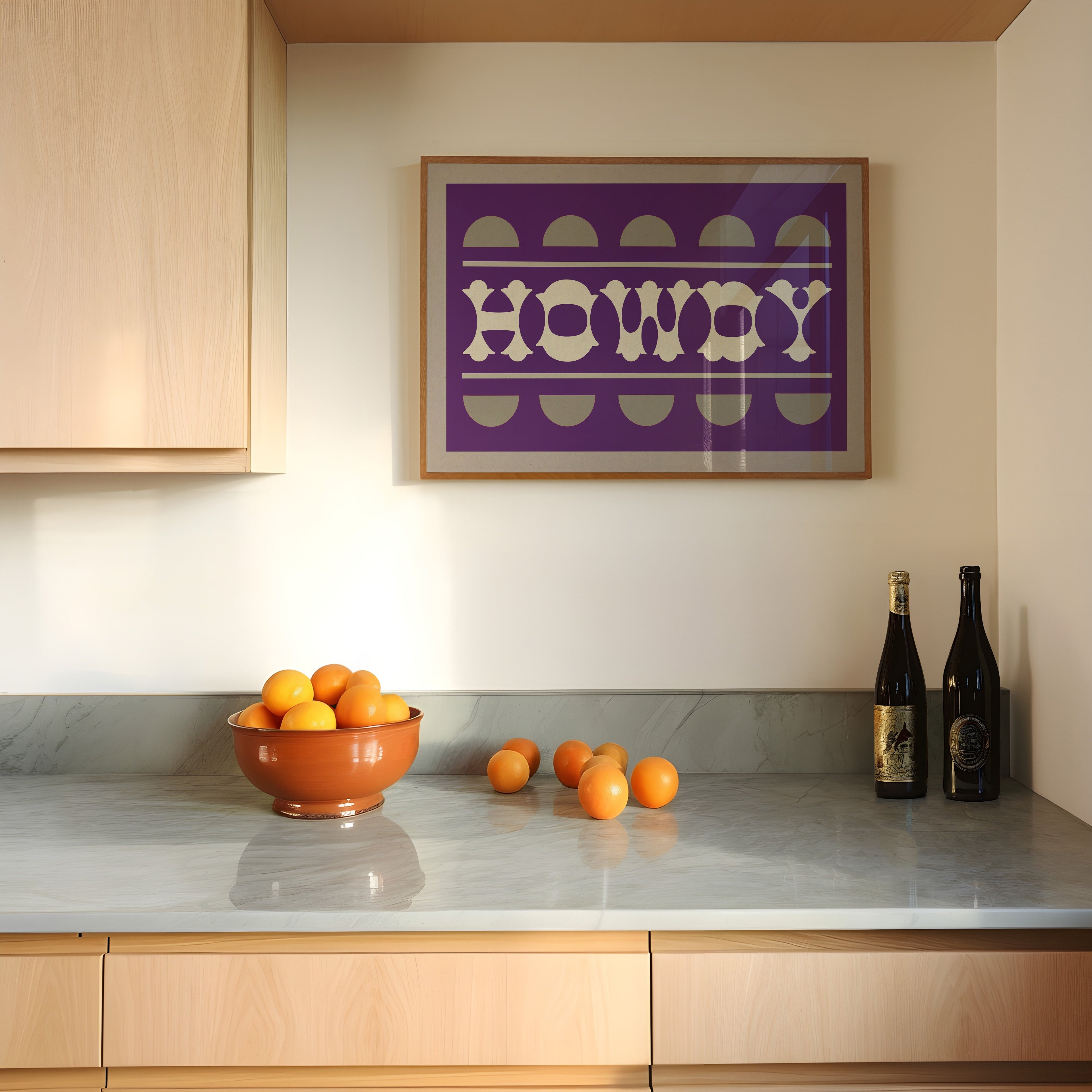 Purple and Silver Howdy Home Decor Art Print