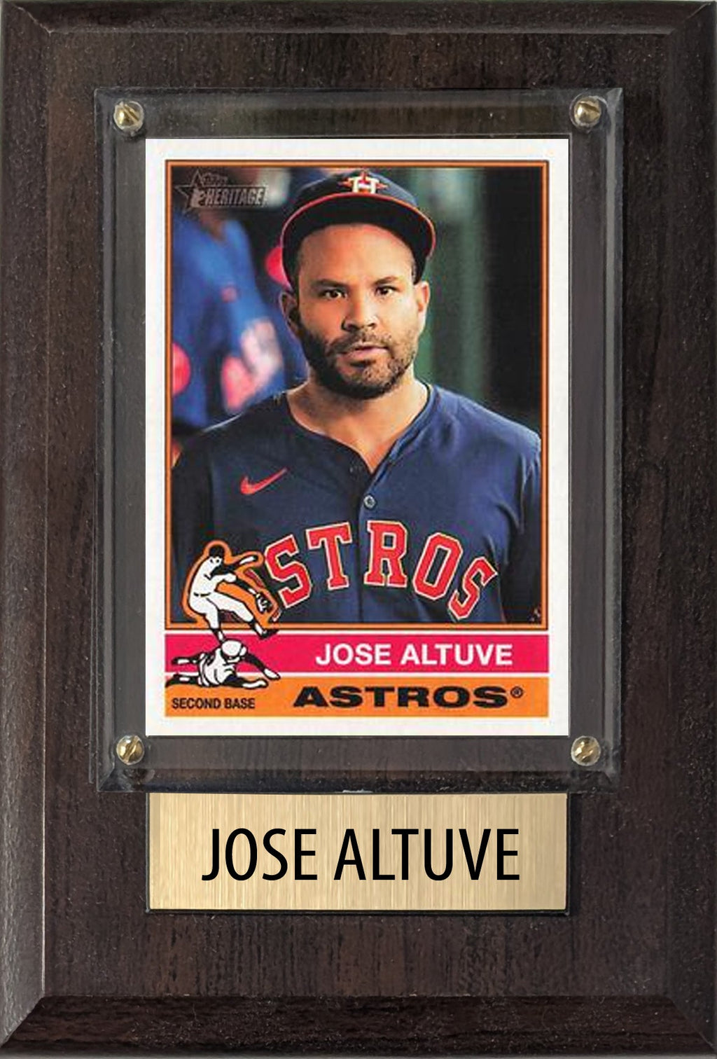 Jose Altuve Houston Astros 2025 2024 Topps Bowman 4x6 Gift Plaque