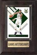 Giannis Antetokounmpo Milwaukee Bucks 2025 2024 Donruss Score Prizm Topps 4x6 Gift Plaque