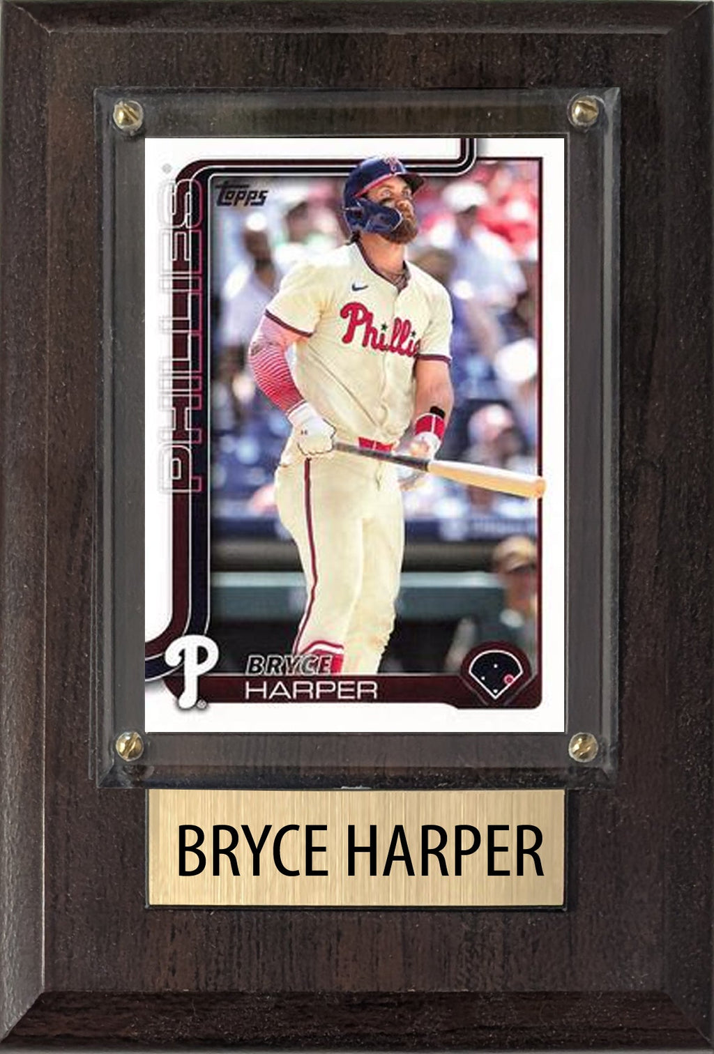 Bryce Harper Philadelphia Phillies 2025 2026 Topps Bowman 4x6 Gift Plaque