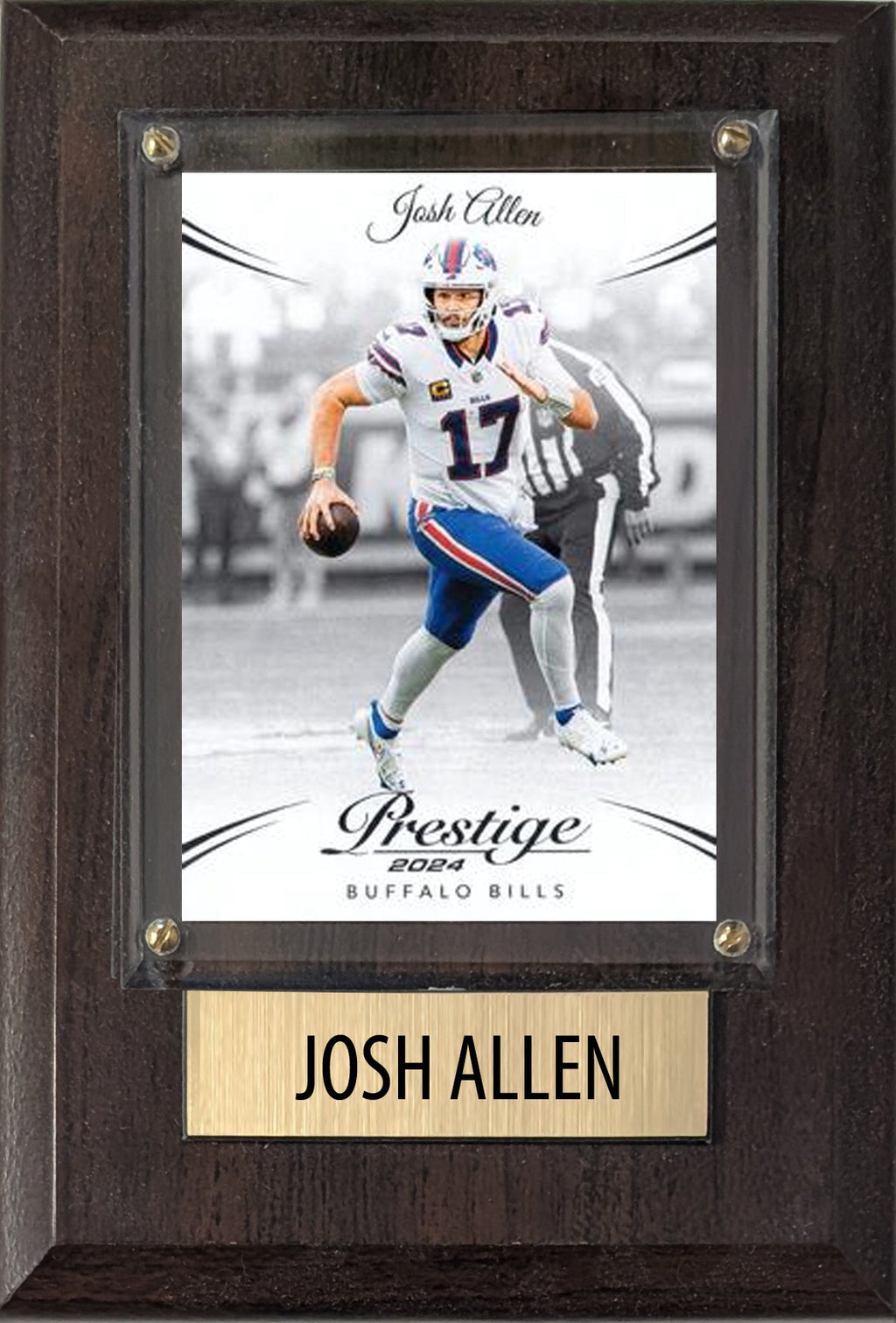 Josh Allen Buffalo Bills 2025 2024 Donruss Score Prizm Topps 4x6 Gift Plaque