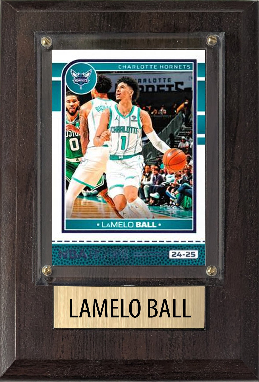 LaMelo Ball Charlotte Hornets 2025 2024 Donruss Score Prizm Topps 4x6 Gift Plaque