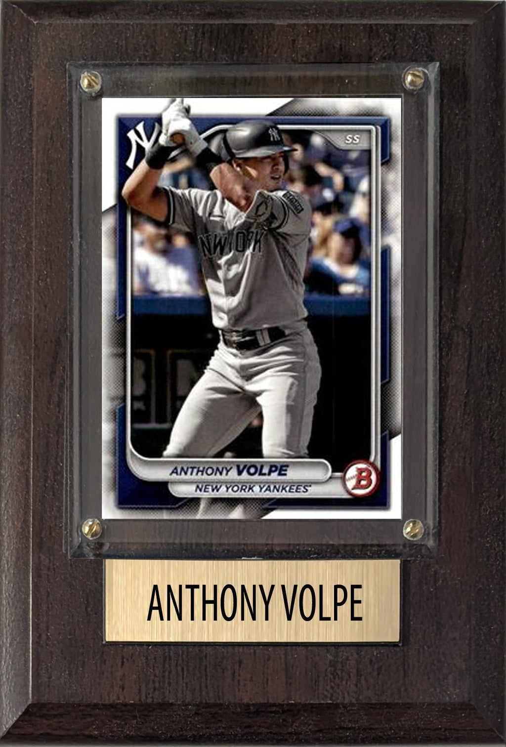 Anthony Volpe New York Yankees 2025 2024 Topps Bowman 4x6 Gift Plaque