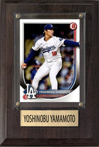 Yoshinobu Yamamoto Los Angeles Dodgers 2025 2024 Topps Bowman 4x6 Gift Plaque