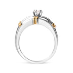 14K Yellow and White Gold 1/3 Cttw Marquise Diamond Cocktail Engagement Ring Set (H-I Color, SI1-SI2 Clarity) - Size 7