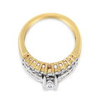 14K Yellow and White Gold 1 1/2 Cttw Round and Princess-Cut Diamond Band Ring (H-I Color, SI2-I Clarity)