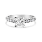 14K White Gold 1 1/5 Cttw 4-Prong Set Princess Diamond Classic Engagement Ring (I1-I2 Color, H-I Clarity) Ring Size 7