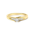 14K Yellow Gold 1/4 Cttw Princess Cut Diamond Engagement Ring