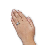 .925 Sterling Silver 1/2 Cttw Round and Baguette-Cut Diamond Engagement Bridal Set (I-J Color, I1-I2 Clarity)