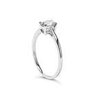 14K White Gold 1/2 Cttw Oval Lab Grown Diamond 4 Prong Solitaire Engagement Ring (F-G Color, VS2-SI1 Clarity) - Size 7