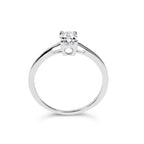 14K White Gold 1/2 Cttw Oval Lab Grown Diamond 4 Prong Solitaire Engagement Ring (F-G Color, VS2-SI1 Clarity) - Size 7