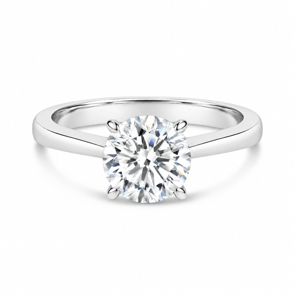 IGI Certified 14K White Gold 2.0 Cttw Round Lab Grown Diamond Solitaire Engagement Ring