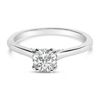 14K White Gold 7/8 Cttw Lab Grown Diamond Solitaire Cathedral Style Engagement Ring (F-G Color, VS1-VS2 Clarity) - Size 5