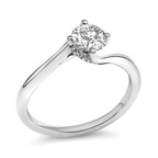 14K White Gold 4/5 Cttw Round Lab Grown Diamond Bypass Solitaire Engagement Ring (F-G Color, VS1-VS2 Clarity) - Ring Size 5