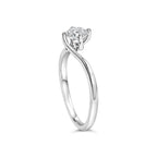 14K White Gold 4/5 Cttw Round Lab Grown Diamond Bypass Solitaire Engagement Ring (F-G Color, VS1-VS2 Clarity) - Ring Size 5