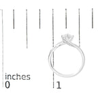 14K White Gold 4/5 Cttw Round Lab Grown Diamond Bypass Solitaire Engagement Ring (F-G Color, VS1-VS2 Clarity)